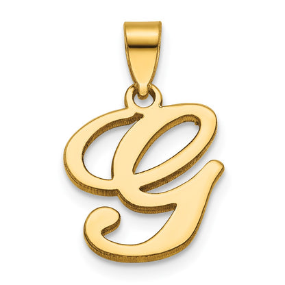 14KY Script Letter G Initial Pendant