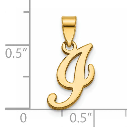 14KY Script Letter I Initial Pendant