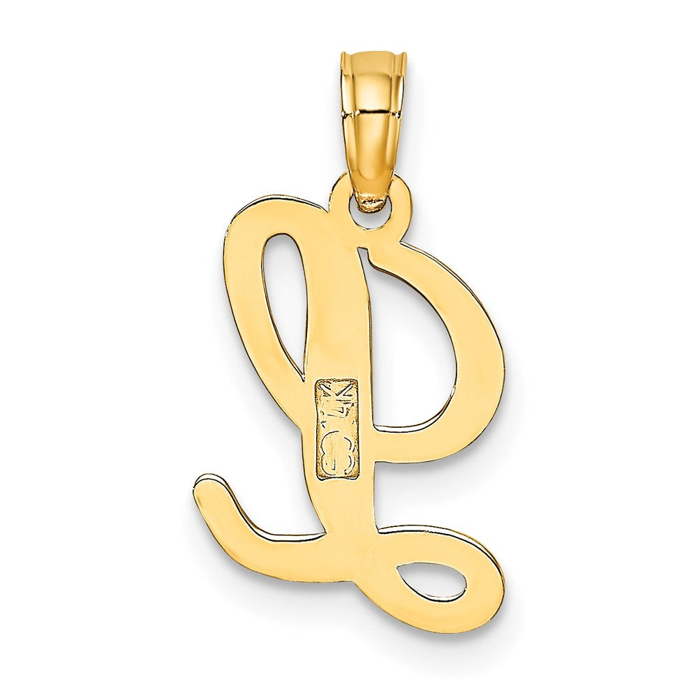 14KY Script Letter L Initial Pendant