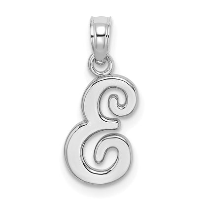 14KW White Gold Script Letter E Initial Pendant