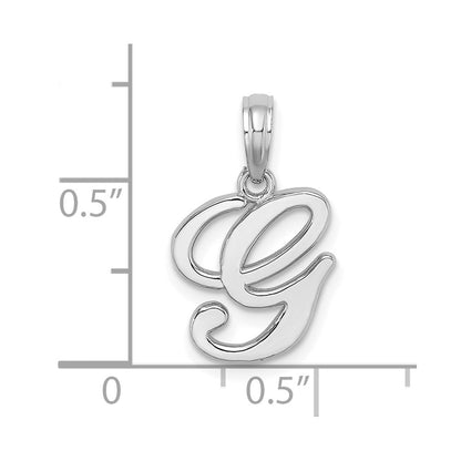 14KW White Gold Script Letter G Initial Pendant