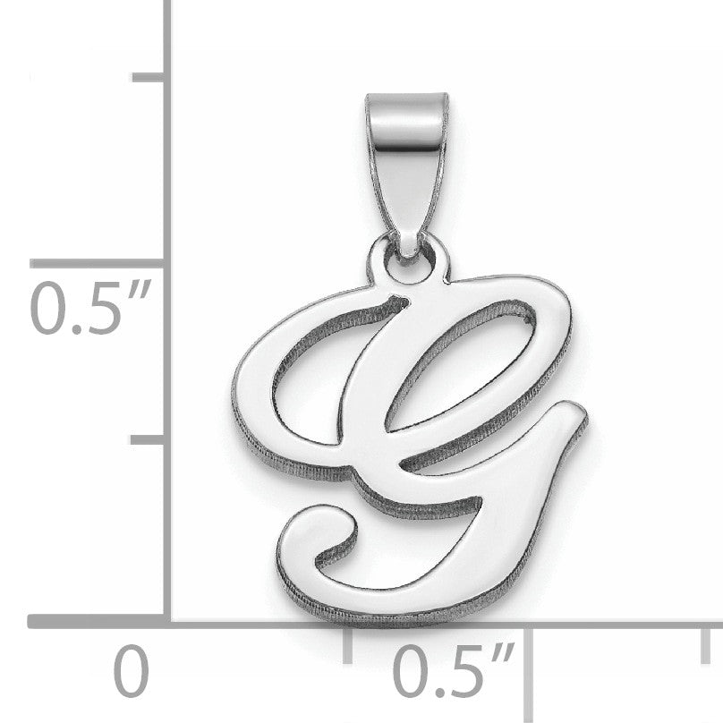 14KW White Gold Script Letter G Initial Pendant