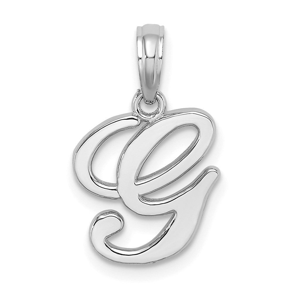 14KW White Gold Script Letter G Initial Pendant