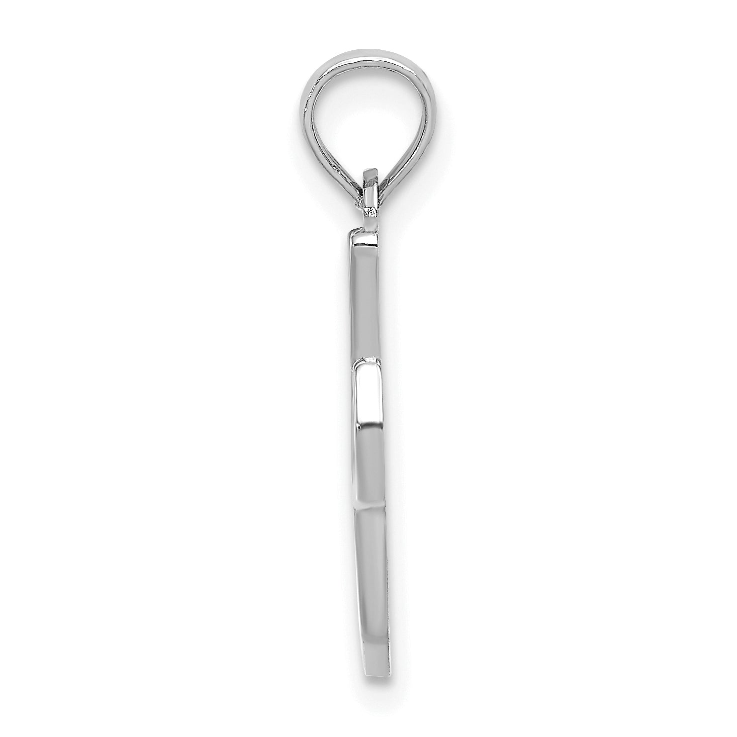 14KW White Gold Script Letter I Initial Pendant