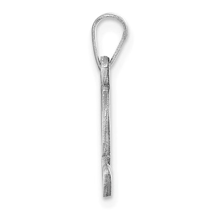 14KW White Gold Script Letter I Initial Pendant