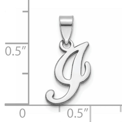 14KW White Gold Script Letter I Initial Pendant