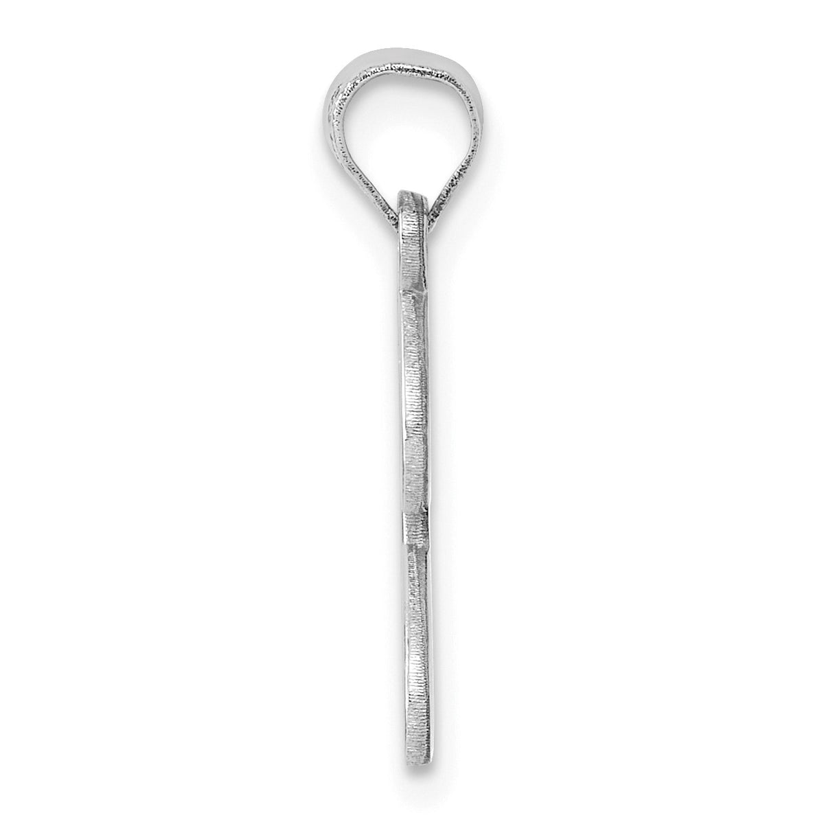 14KW White Gold Script Letter J Initial Pendant