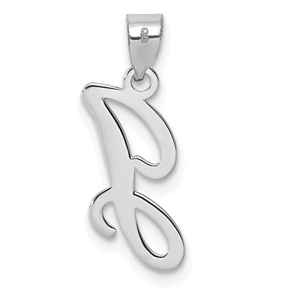 14KW White Gold Script Letter J Initial Pendant