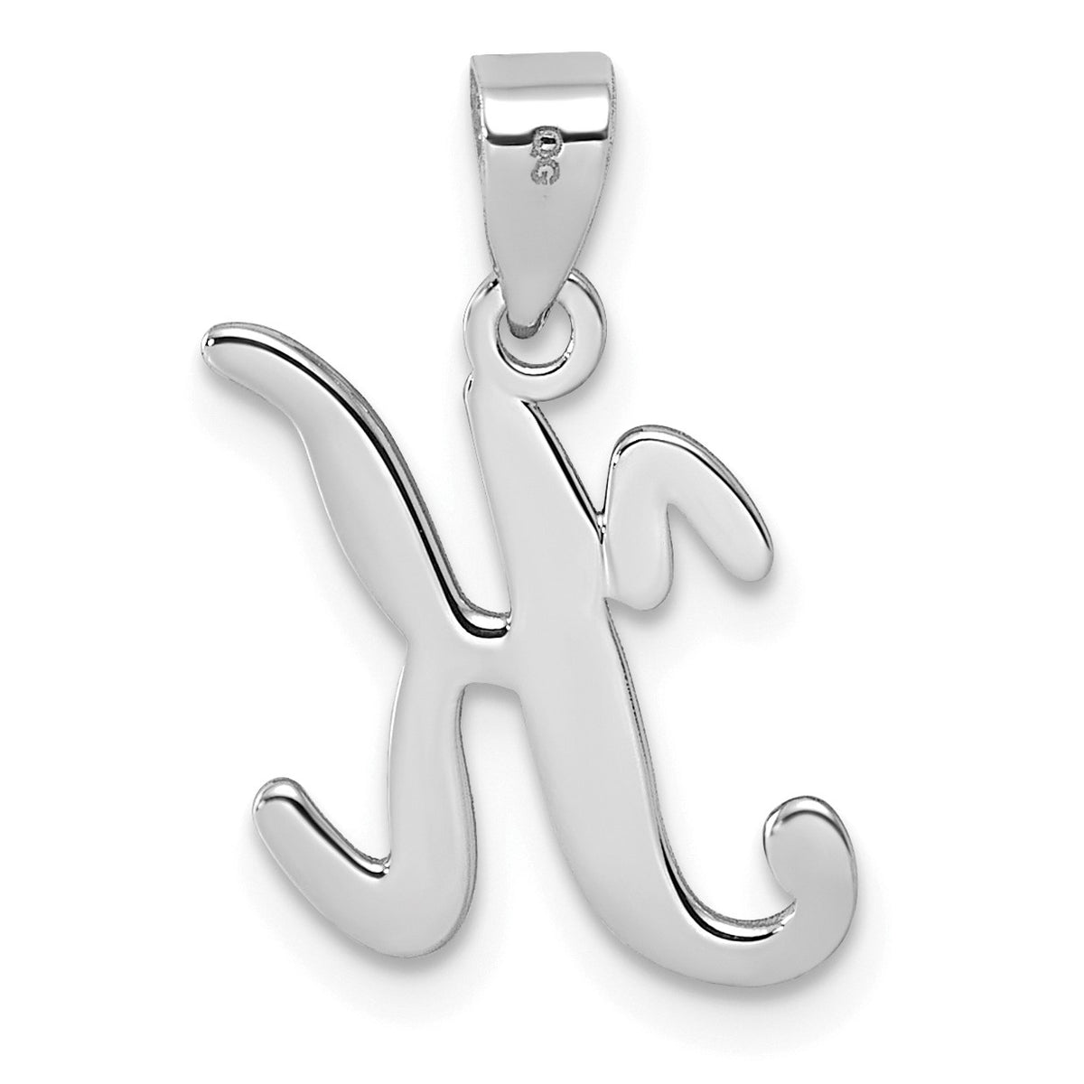 14KW White Gold Script Letter K Initial Pendant