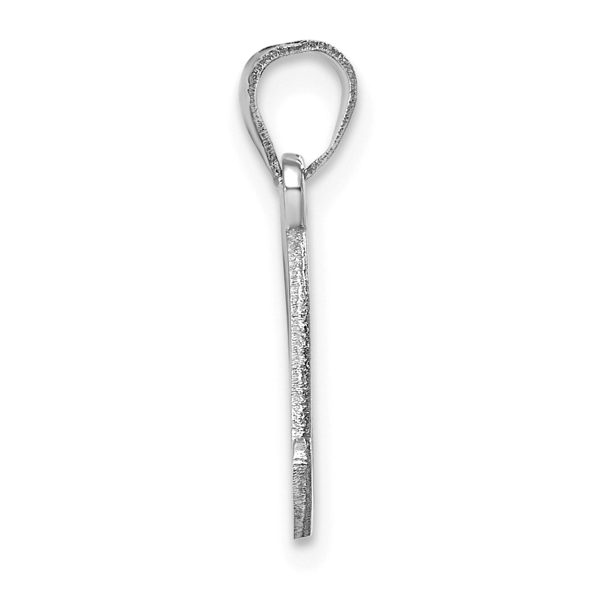 14KW White Gold Script Letter N Initial Pendant