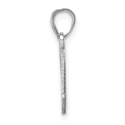 14KW White Gold Script Letter N Initial Pendant