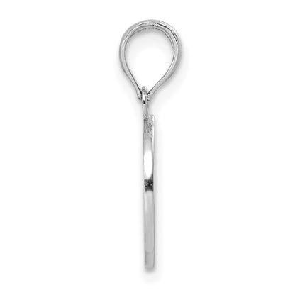 14KW White Gold Script Letter O Initial Pendant