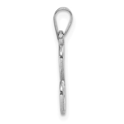 14KW White Gold Script Letter S Initial Pendant
