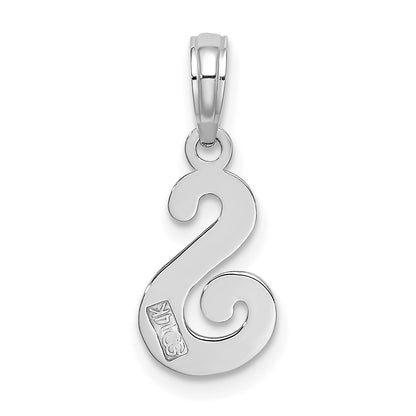 14KW White Gold Script Letter S Initial Pendant