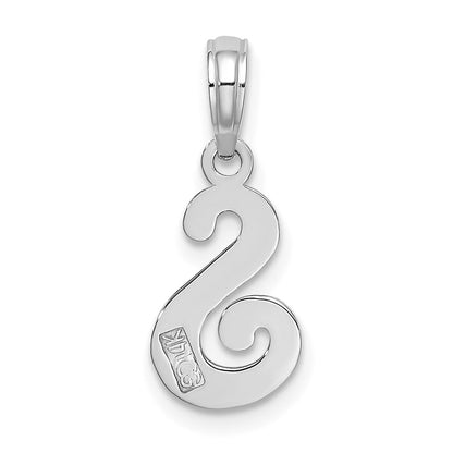 14KW White Gold Script Letter S Initial Pendant