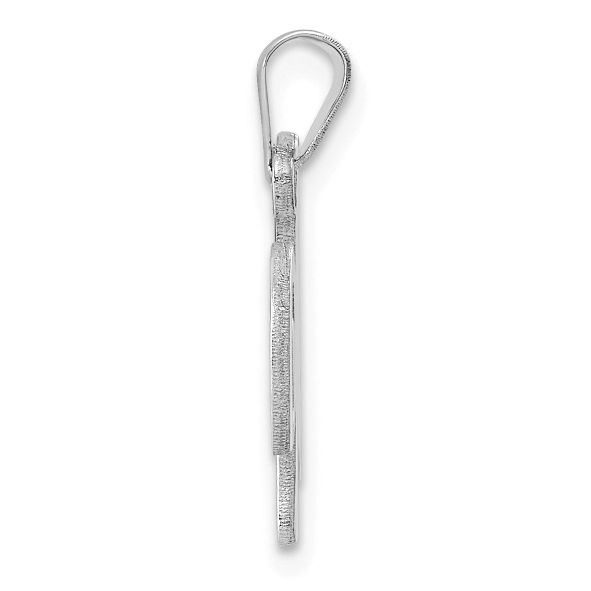 14KW White Gold Script Letter W Initial Pendant