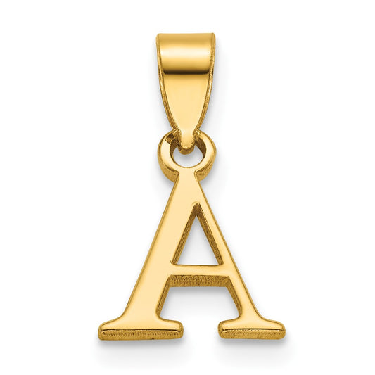 14KY Polished Block Letter A Initial Pendant