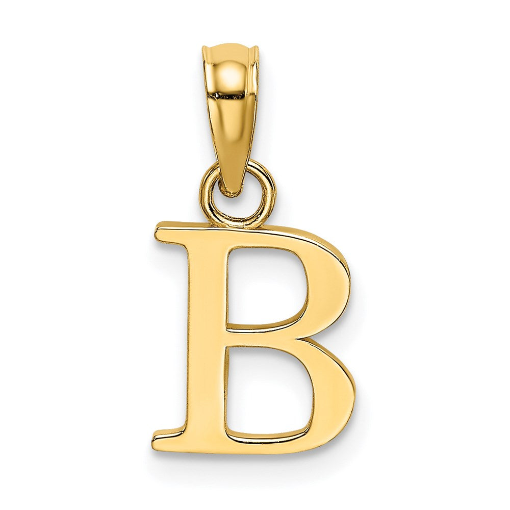 14KY Polished Block Letter B Initial Pendant