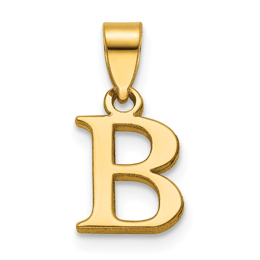 14KY Polished Block Letter B Initial Pendant