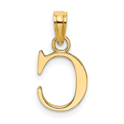 14KY Polished Block Letter C Initial Pendant