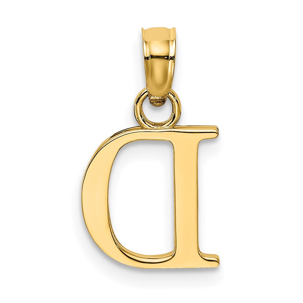 14KY Polished Block Letter D Initial Pendant