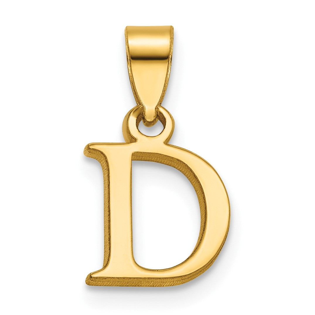 14KY Polished Block Letter D Initial Pendant