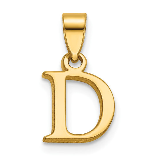 14KY Polished Block Letter D Initial Pendant