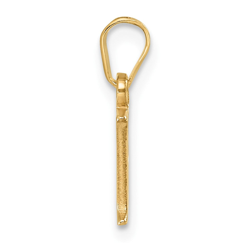 14K Polished Block Letter F Initial Pendant