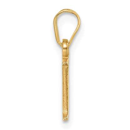 14K Polished Block Letter F Initial Pendant