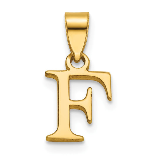 14K Polished Block Letter F Initial Pendant