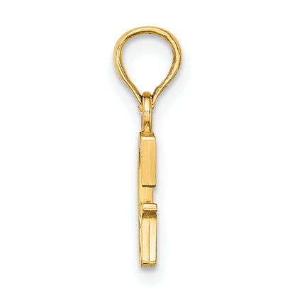 14K Polished Block Letter G Initial Pendant