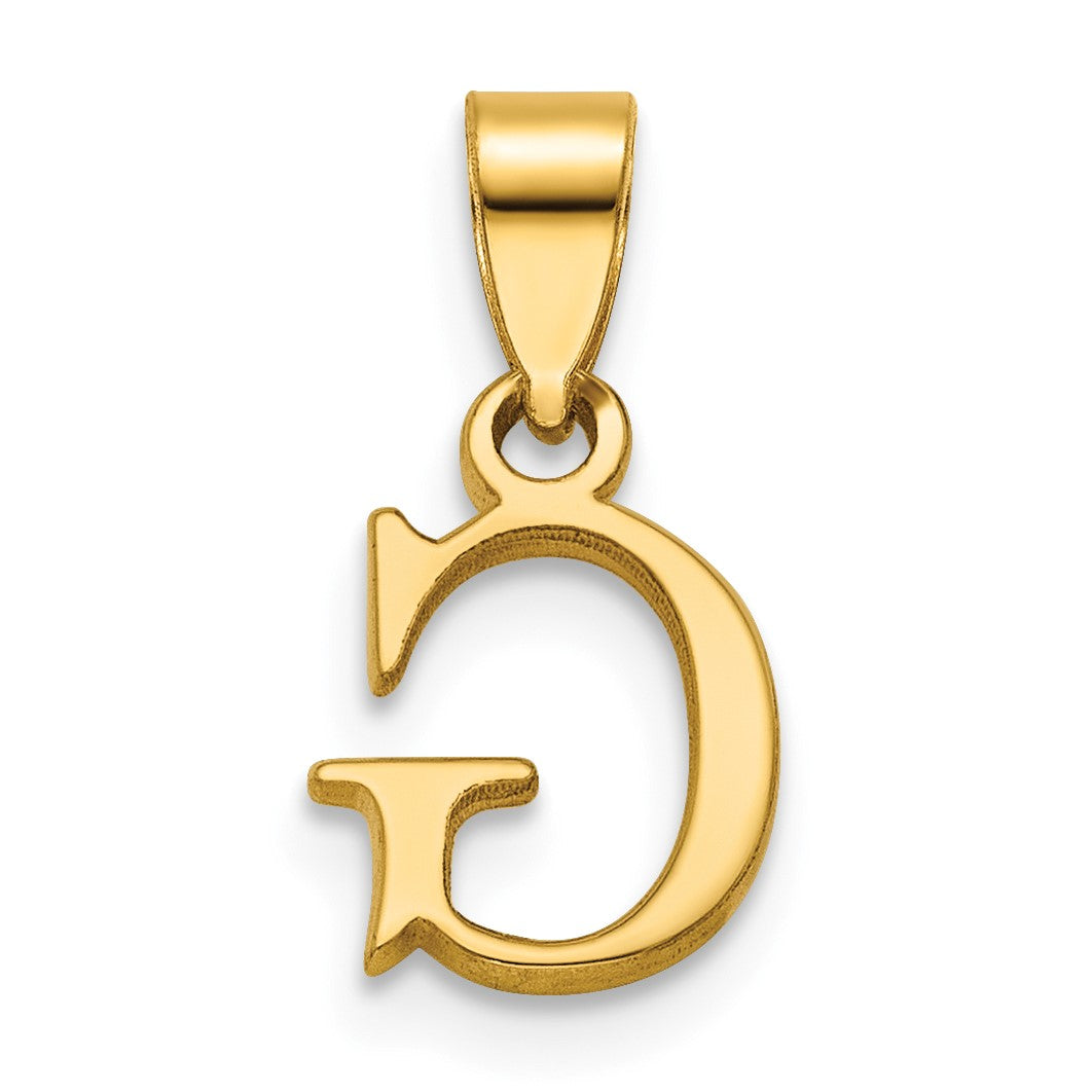 14K Polished Block Letter G Initial Pendant