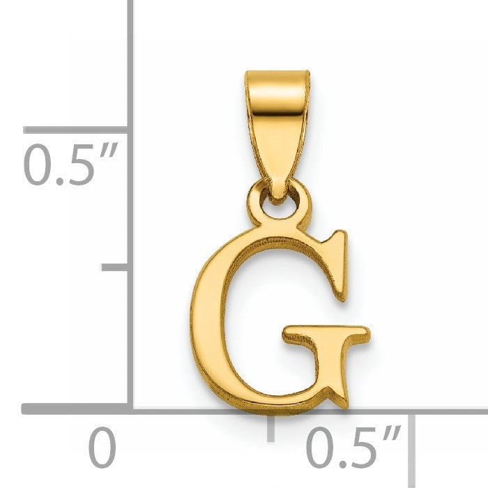 14K Polished Block Letter G Initial Pendant