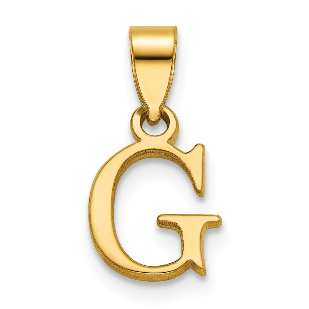 14K Polished Block Letter G Initial Pendant