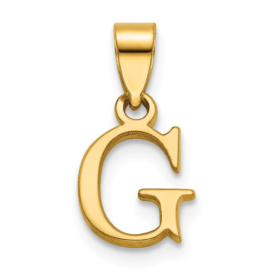 14K Polished Block Letter G Initial Pendant