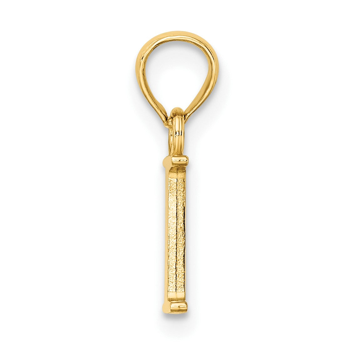 14K Polished Block Letter I Initial Pendant
