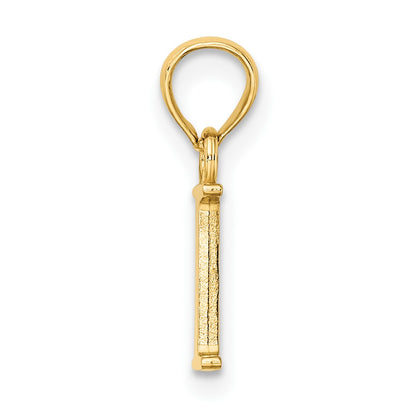 14K Polished Block Letter I Initial Pendant