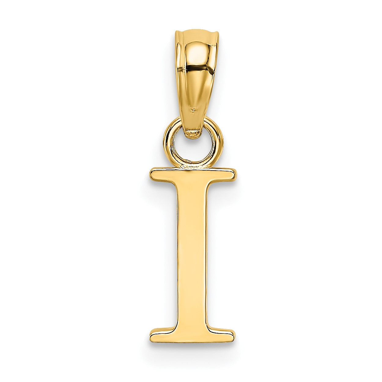 14K Polished Block Letter I Initial Pendant