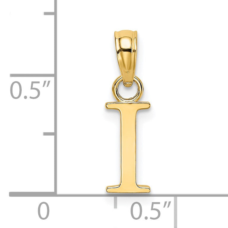 14K Polished Block Letter I Initial Pendant