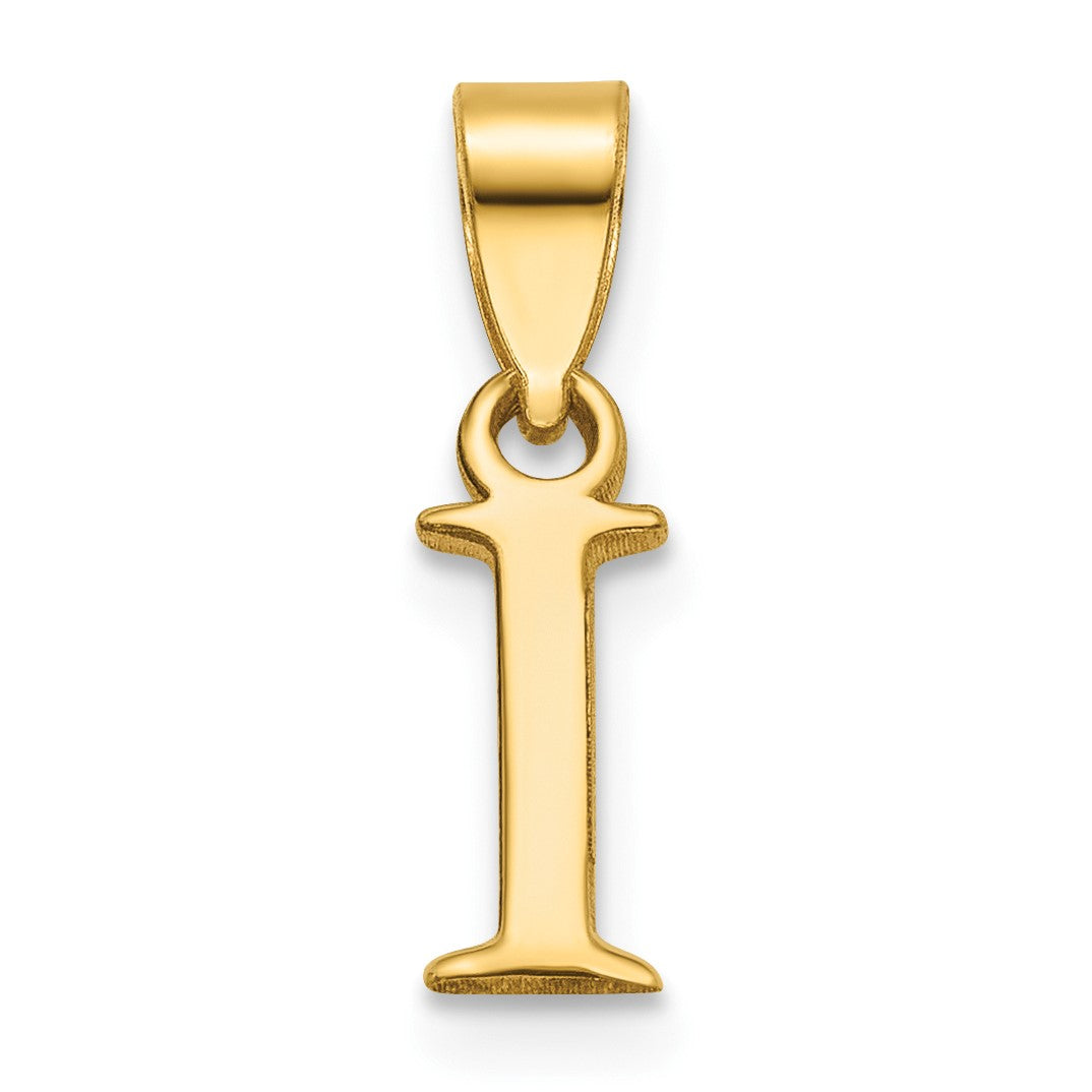 14K Polished Block Letter I Initial Pendant