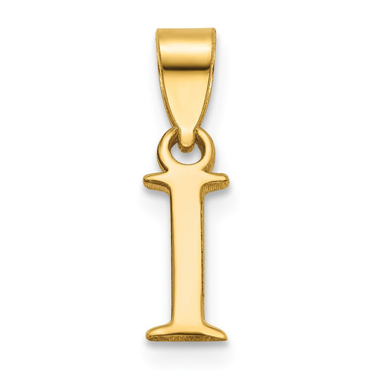 14K Polished Block Letter I Initial Pendant