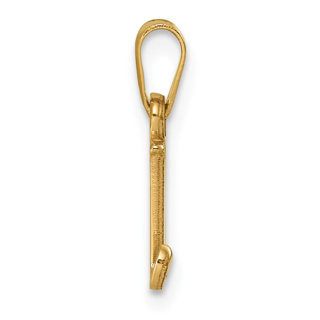 14K Polished Block Letter J Initial Pendant
