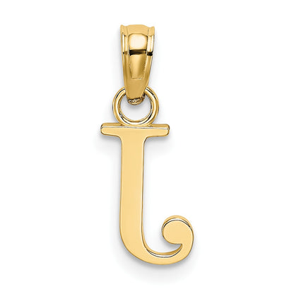 14K Polished Block Letter J Initial Pendant