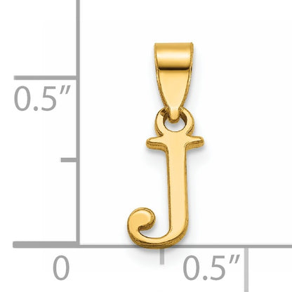 14K Polished Block Letter J Initial Pendant