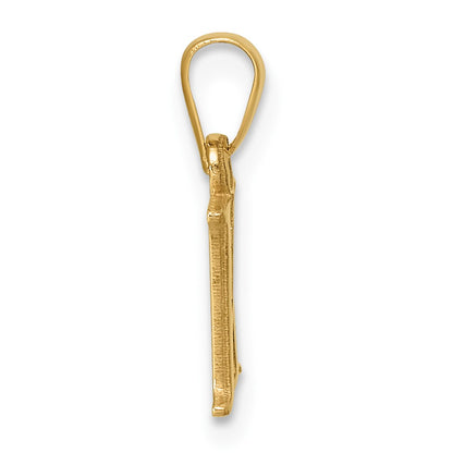 14K Polished Block Letter K Initial Pendant