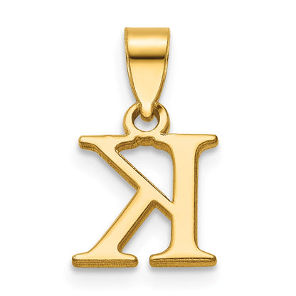 14K Polished Block Letter K Initial Pendant