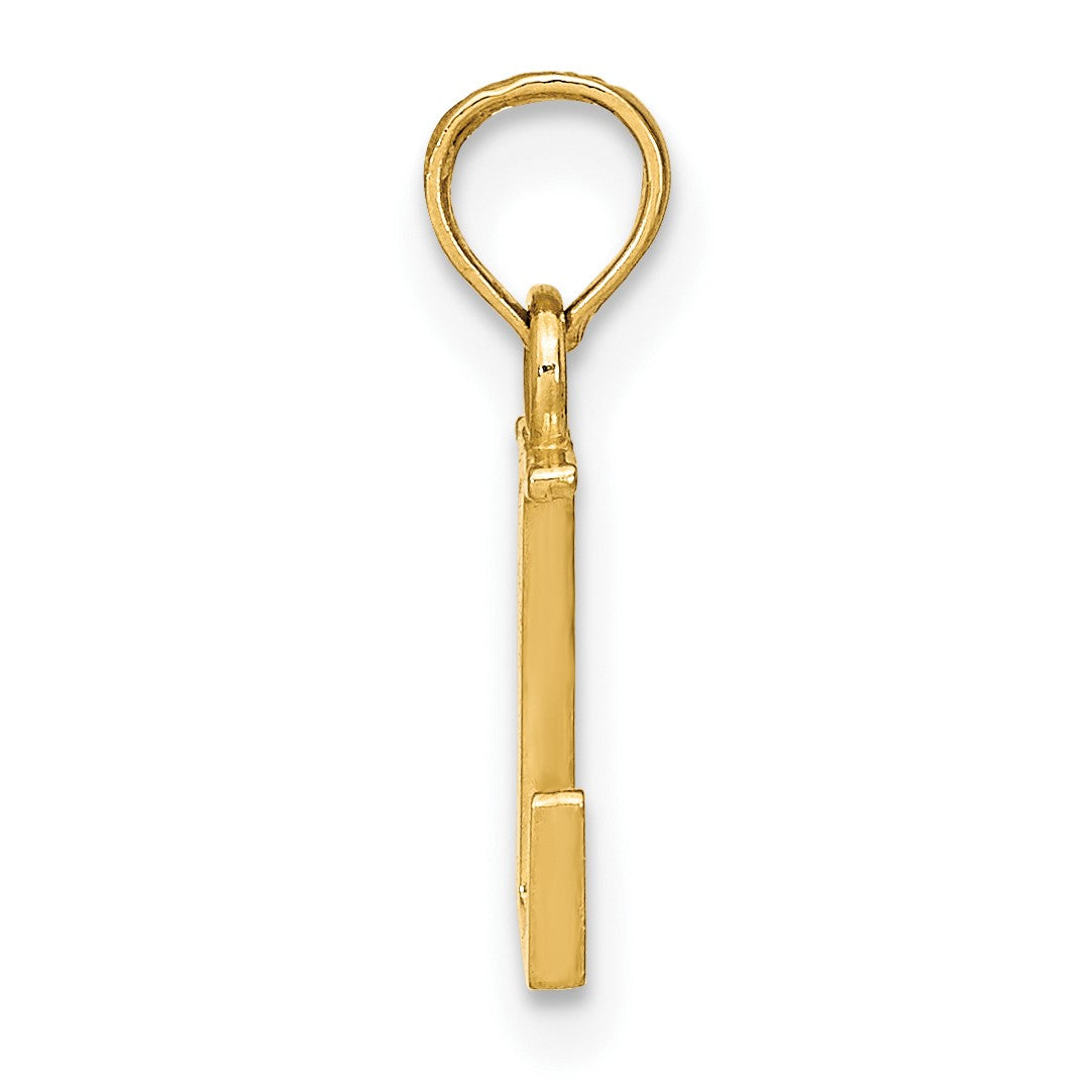 14k Polished Block Letter L Initial Pendant