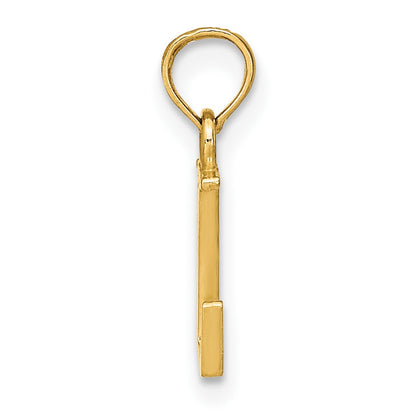 14k Polished Block Letter L Initial Pendant