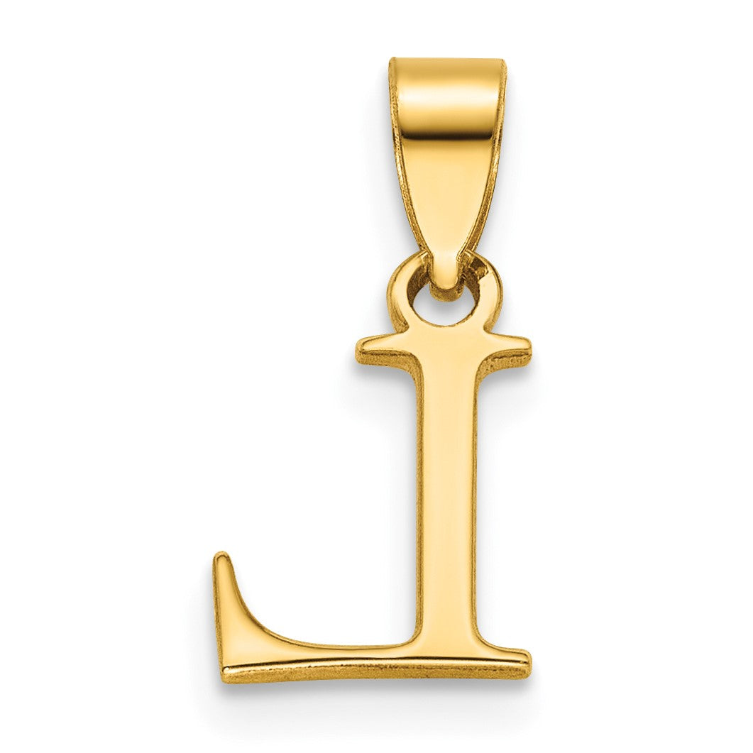 14k Polished Block Letter L Initial Pendant