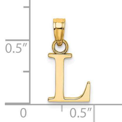 14k Polished Block Letter L Initial Pendant